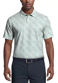Men's Tropical Argyle Print Short Sleeve Golf Polo Shirt