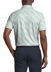 Men's Tropical Argyle Print Short Sleeve Golf Polo Shirt