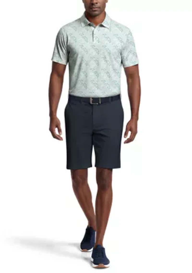 Men's Tropical Argyle Print Short Sleeve Golf Polo Shirt