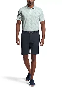 Men's Tropical Argyle Print Short Sleeve Golf Polo Shirt
