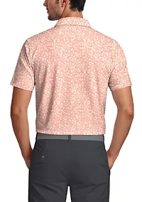 Men's All Over Abstract Floral Short Sleeve Golf Polo Shirt