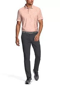 Men's All Over Abstract Floral Short Sleeve Golf Polo Shirt