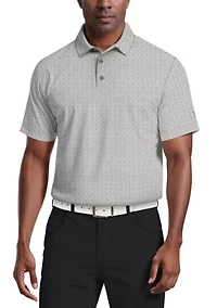 Men's Short Sleeve Golf Flag Geo Essential Print Polo Shirt