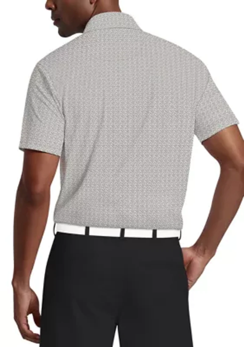 Men's Short Sleeve Golf Flag Geo Essential Print Polo Shirt