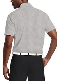 Men's Short Sleeve Golf Flag Geo Essential Print Polo Shirt