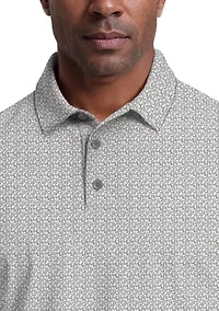 Men's Short Sleeve Golf Flag Geo Essential Print Polo Shirt