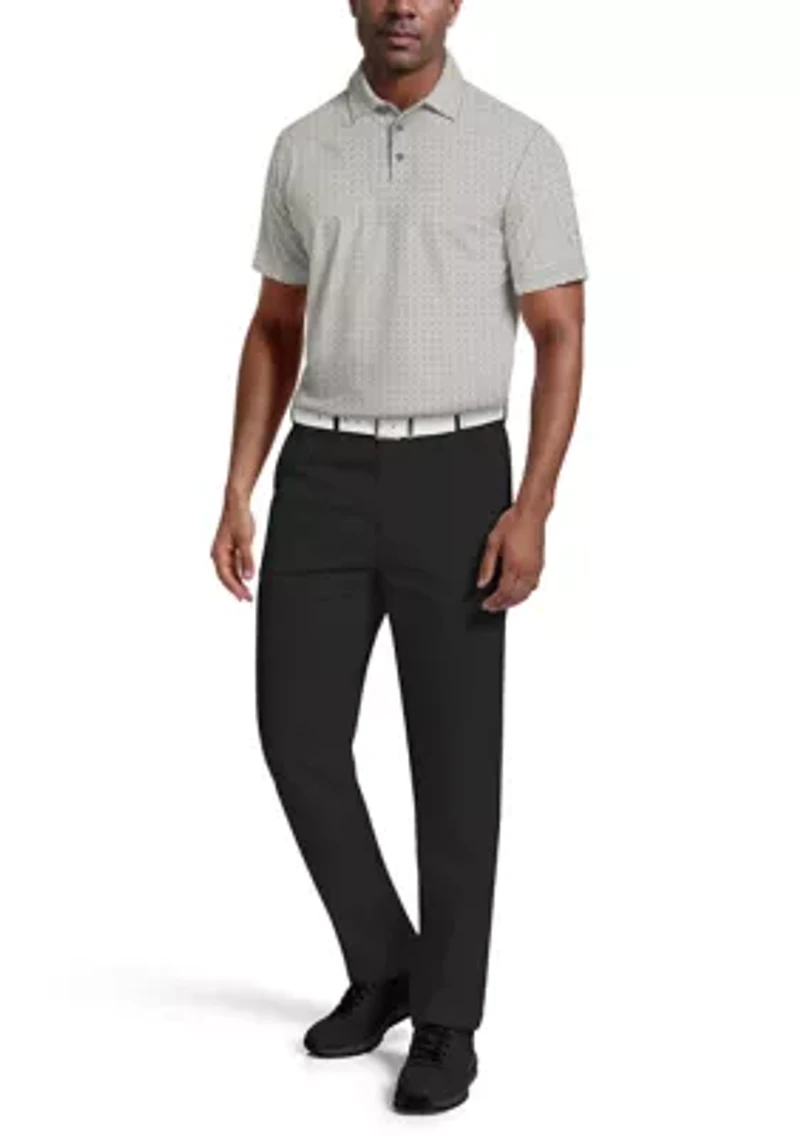 Men's Short Sleeve Golf Flag Geo Essential Print Polo Shirt