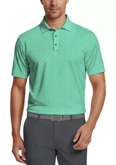 Men's Golf Flag Geometric Printed Polo Shirt