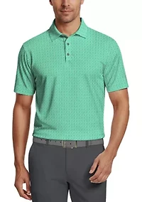 Men's Golf Flag Geometric Printed Polo Shirt