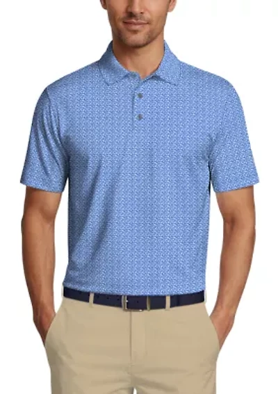 Men's Golf Flag Geometric Printed Polo Shirt