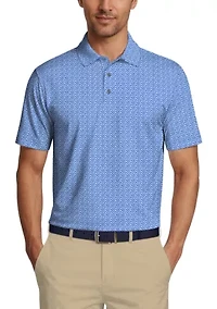 Men's Golf Flag Geometric Printed Polo Shirt