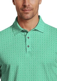 Men's Golf Flag Geometric Printed Polo Shirt