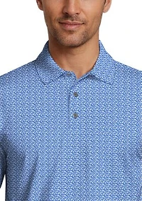 Men's Golf Flag Geometric Printed Polo Shirt