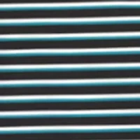 Men's Short Sleeve Feeder Striped Printed Polo Shirt