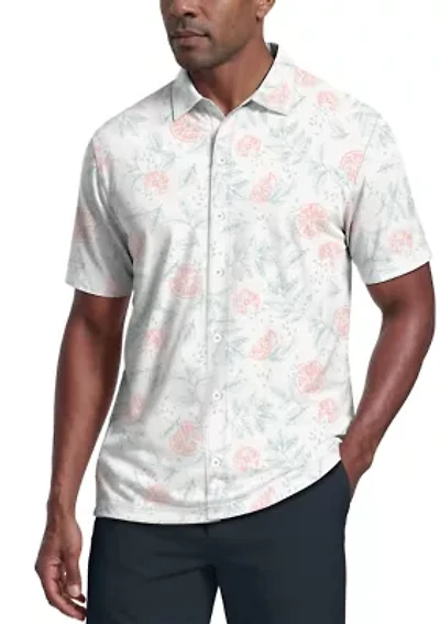 Men's Coastal Fruits Print Short Sleeve Golf Polo Shirt
