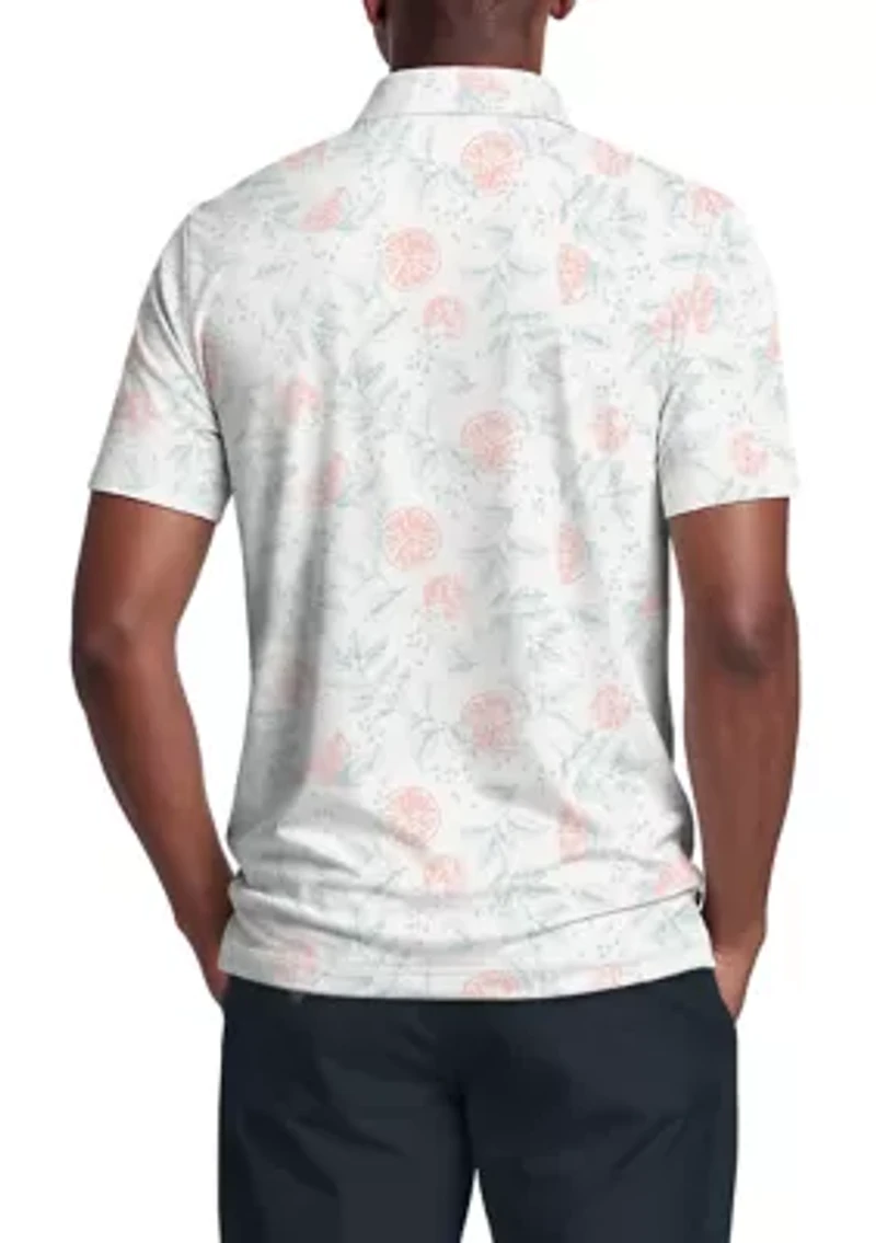 Men's Coastal Fruits Print Short Sleeve Golf Polo Shirt