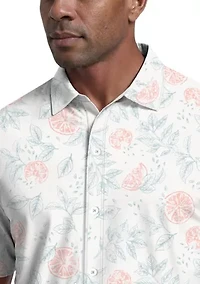 Men's Coastal Fruits Print Short Sleeve Golf Polo Shirt