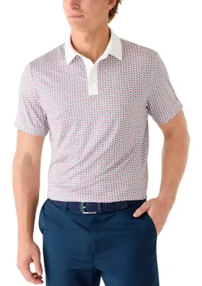 Men's Azelea Geo Printed Polo Shirt