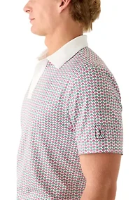 Men's Azelea Geo Printed Polo Shirt