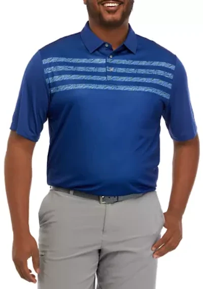 Big & Tall Short Sleeve Chest Print Polo Shirt