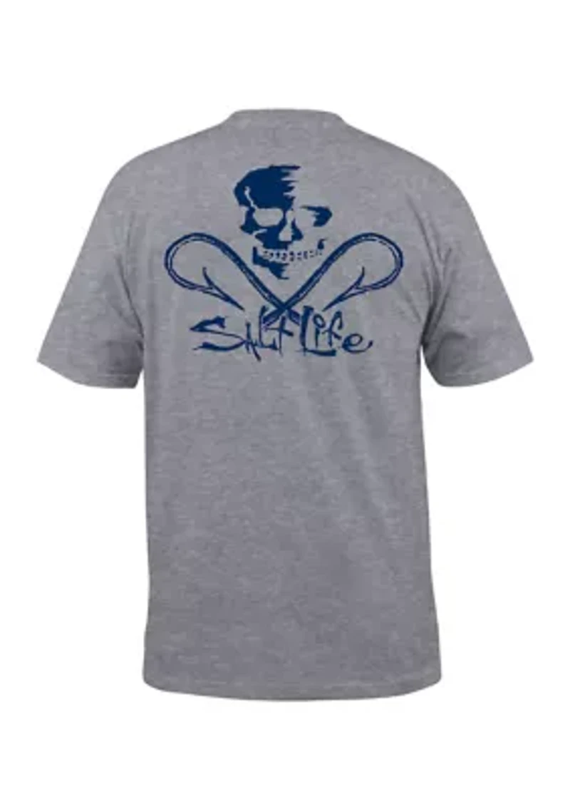 Big & Tall Skull and Hooks Graphic T-Shirt