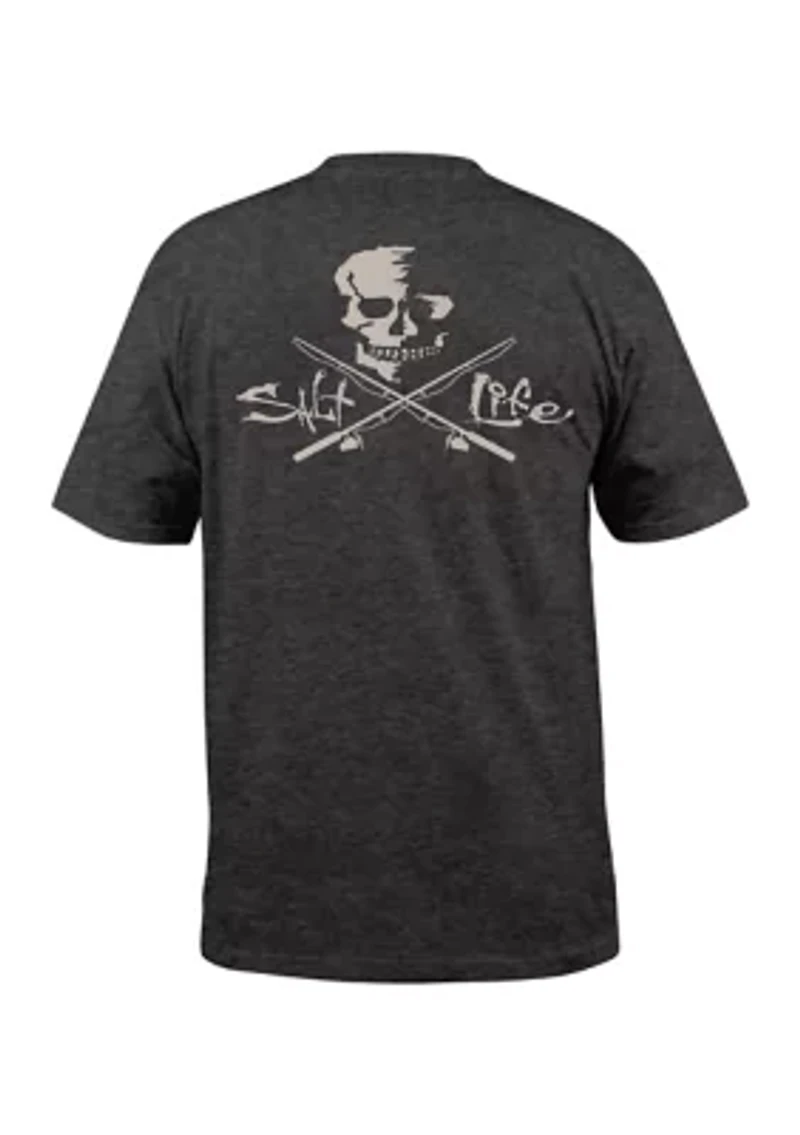 Big & Tall Skull and Poles Short Sleeve Shirt