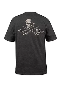 Big & Tall Skull and Poles Short Sleeve Shirt