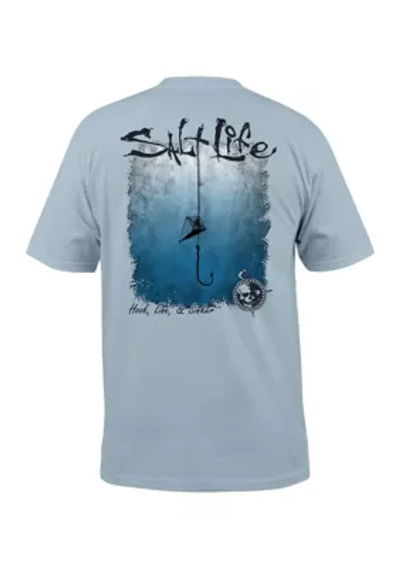 Big & Tall Hook Line and Sinker Fade Short Sleeve Graphic T-Shirt
