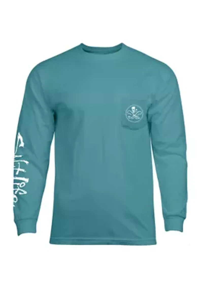 Men's Tall Skull & Hooks Long Sleeve Graphic T-Shirt