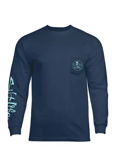 Skull and Hooks Long Sleeve Graphic T-Shirt