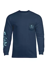 Skull and Hooks Long Sleeve Graphic T-Shirt