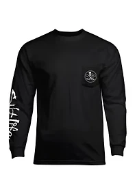 Skull and Hooks Long Sleeve Graphic T-Shirt