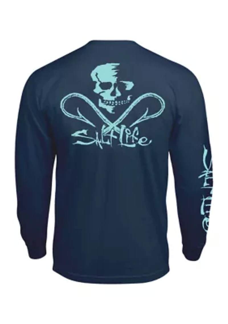 Skull and Hooks Long Sleeve Graphic T-Shirt