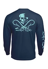 Skull and Hooks Long Sleeve Graphic T-Shirt