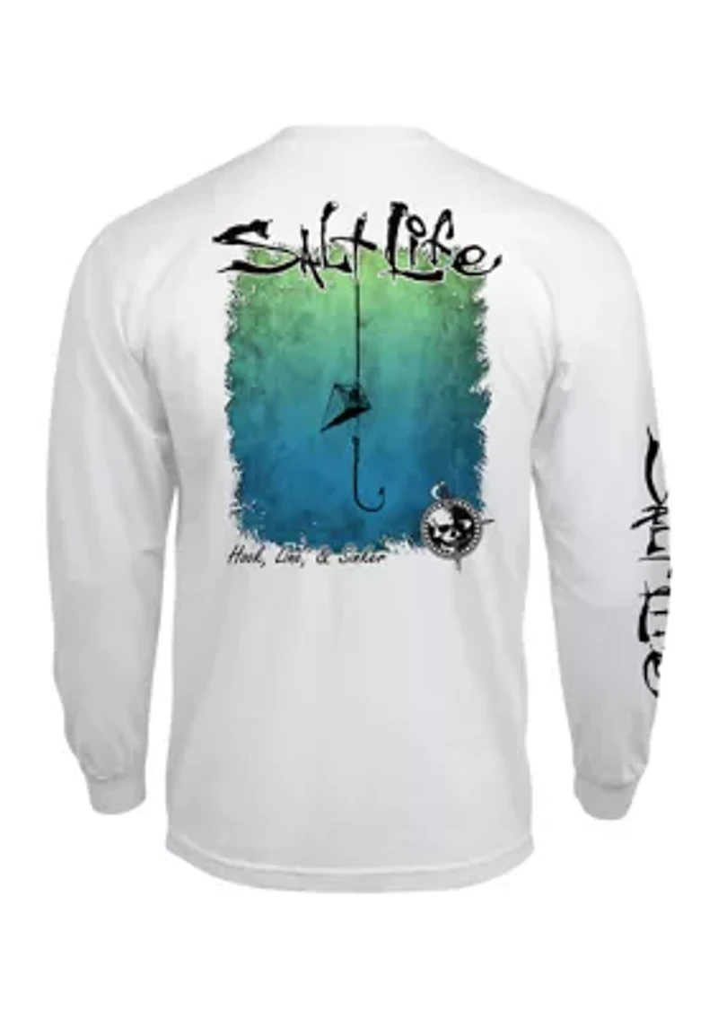 Men's Big Hook Line and Sinker Fade Long Sleeve Graphic T-Shirt