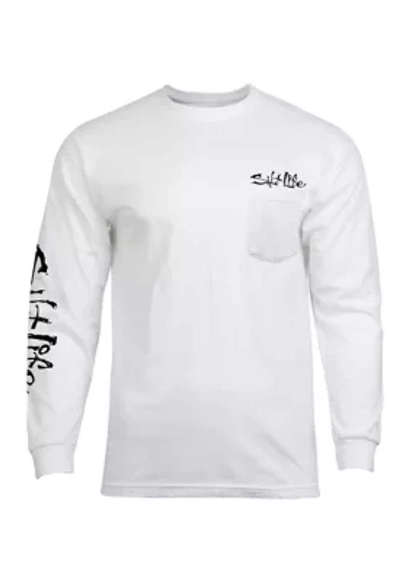 Men's Big Hook Line and Sinker Fade Long Sleeve Graphic T-Shirt