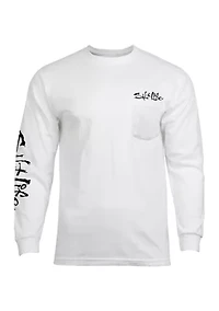 Men's Big Hook Line and Sinker Fade Long Sleeve Graphic T-Shirt