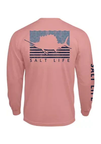 Big & Tall Sailin Flag Long Sleeve Graphic T-Shirt
