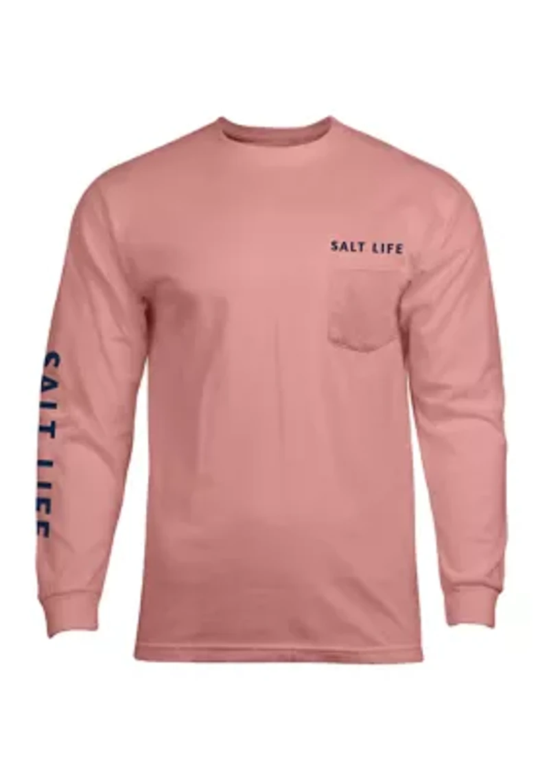 Big & Tall Sailin Flag Long Sleeve Graphic T-Shirt
