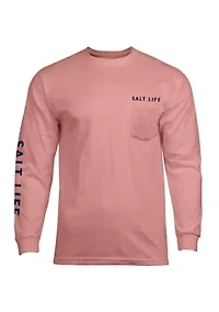 Big & Tall Sailin Flag Long Sleeve Graphic T-Shirt