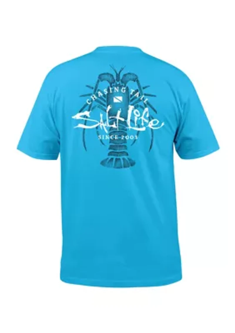 Chasing Lobster Tail Short Sleeve Pocket Graphic T-Shirt