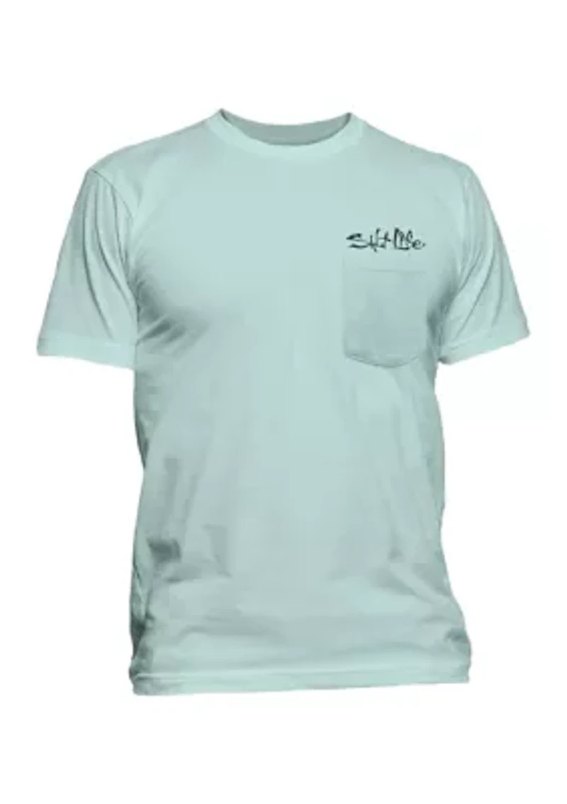 Chasing Lobster Tail Short Sleeve Pocket Graphic T-Shirt