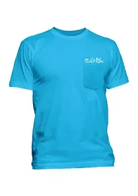 Chasing Lobster Tail Short Sleeve Pocket Graphic T-Shirt