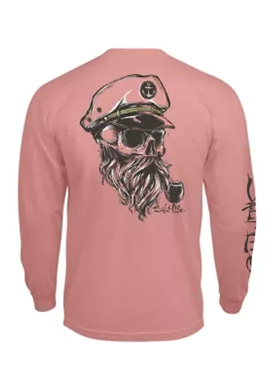 Old Sea Captain Long Sleeve Graphic T-Shirt
