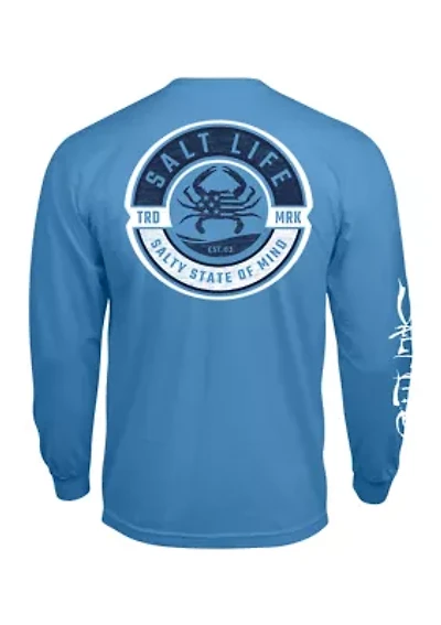 Blue Crab Proud Long Sleeve Graphic T-Shirt