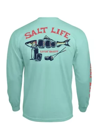 Men's Big Salt and Sushi Long Sleeve Graphic T-Shirt