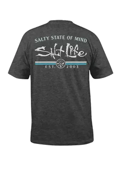 Striated Short Sleeve Graphic Pocket T-Shirt