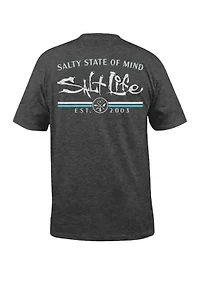 Striated Short Sleeve Graphic Pocket T-Shirt