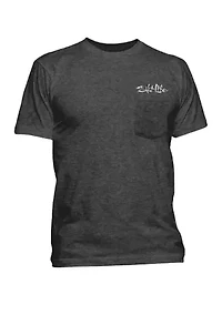 Striated Short Sleeve Graphic Pocket T-Shirt