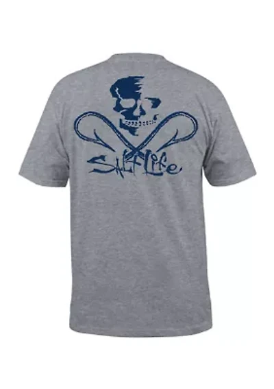 Men's Tall Skull and Hooks Graphic T-Shirt